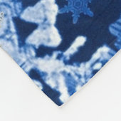 kerstsnowflakes blauw en zilver fleece deken (Hoek)