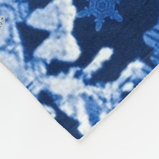 kerstsnowflakes blauw en zilver fleece deken (Hoek)