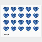kerstsnowflakes blauw en zilver hart sticker (Vel)