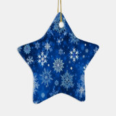 kerstsnowflakes blauw en zilver keramisch ornament (Rechts)