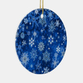 kerstsnowflakes blauw en zilver keramisch ornament (Rechts)