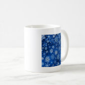 kerstsnowflakes blauw en zilver koffiemok (Voorkant rechts)