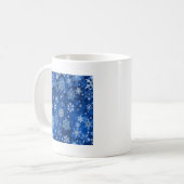 kerstsnowflakes blauw en zilver koffiemok (Voorkant links)