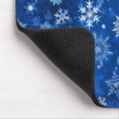 kerstsnowflakes blauw en zilver muismat (Hoek)