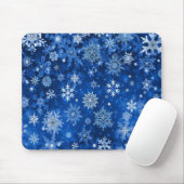 kerstsnowflakes blauw en zilver muismat (Met muis)