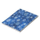 kerstsnowflakes blauw en zilver notitieblok (Linkerzijde)