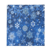 kerstsnowflakes blauw en zilver notitieblok (Voorkant)