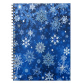 kerstsnowflakes blauw en zilver notitieboek (Voorkant)
