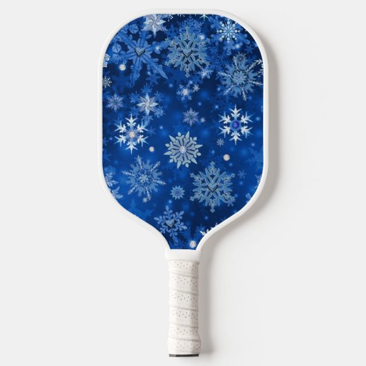 kerstsnowflakes blauw en zilver pickleball paddle (Voorkant)