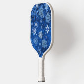 kerstsnowflakes blauw en zilver pickleball paddle (Links)