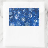 kerstsnowflakes blauw en zilver rechthoekige sticker (Tas)
