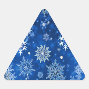 kerstsnowflakes blauw en zilver sticker