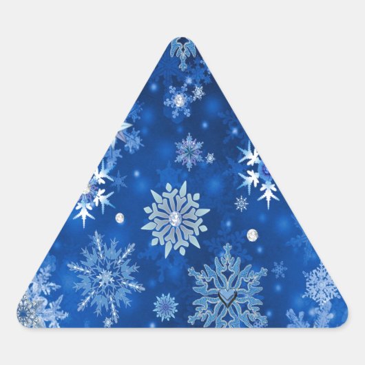 kerstsnowflakes blauw en zilver sticker (Voorkant)