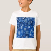 kerstsnowflakes blauw en zilver t-shirt (Voorkant)