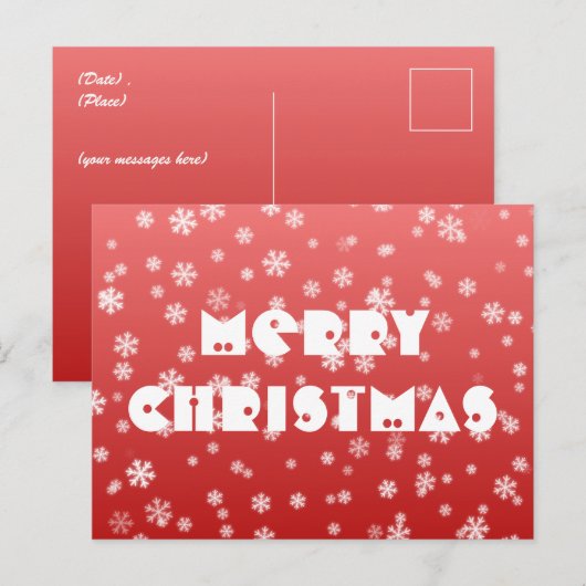 kerstsnowflakes briefkaart (Voorkant / Achterkant)