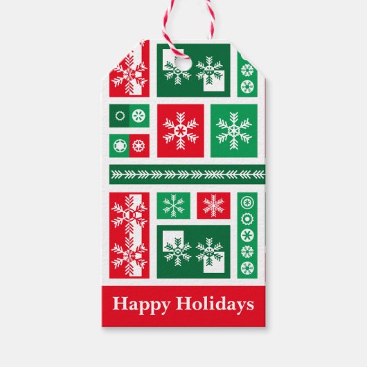 kerstsnowflakes cadeaulabel (Voorkant)