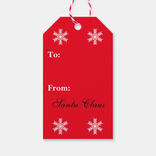 kerstsnowflakes cadeaulabel (Achterkant)