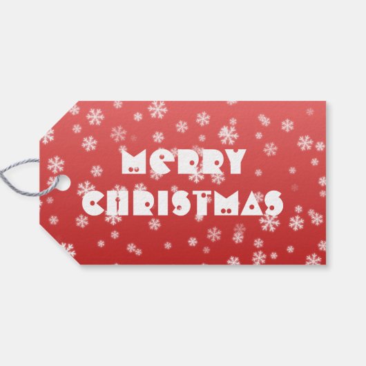 kerstsnowflakes cadeaulabel (Achterkant Horizontaal)