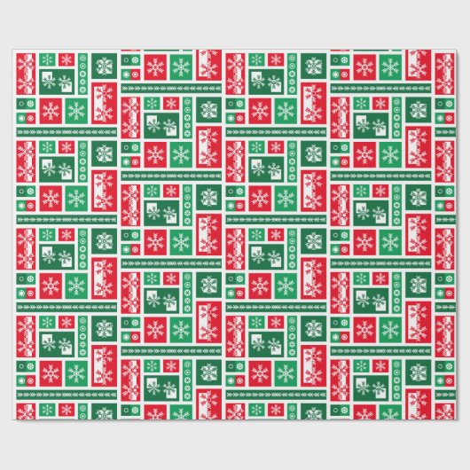 kerstsnowflakes cadeaupapier (Vlak)