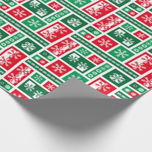 kerstsnowflakes cadeaupapier (Hoek)