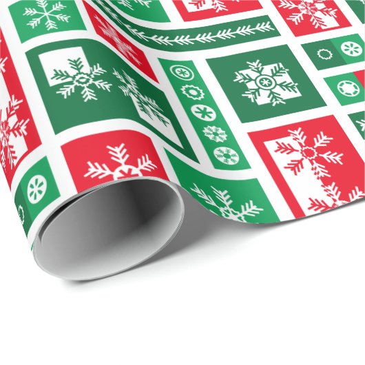 kerstsnowflakes cadeaupapier (Rol Hoek)