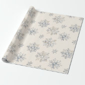 kerstsnowflakes cadeaupapier (Uitgerold)