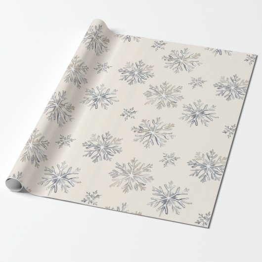 kerstsnowflakes cadeaupapier (Uitgerold)