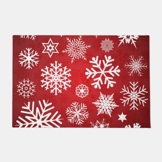 kerstsnowflakes deurmat (Voorkant)