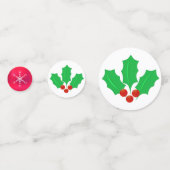 kerstsnowflakes en Holly Berry Table Confetti (Achterkanten)