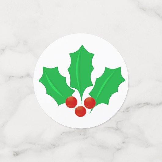 kerstsnowflakes en Holly Berry Table Confetti (Kleine voorkant)