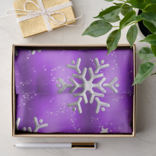 kerstsnowflakes en sterren op Paars Tissuepapier