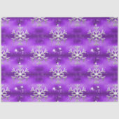 kerstsnowflakes en sterren op Paars Tissuepapier (Voorkant)