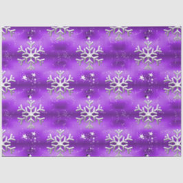 kerstsnowflakes en sterren op Paars Tissuepapier