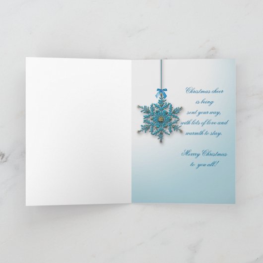 kerstsnowflakes feestdagen kaart (Binnen)