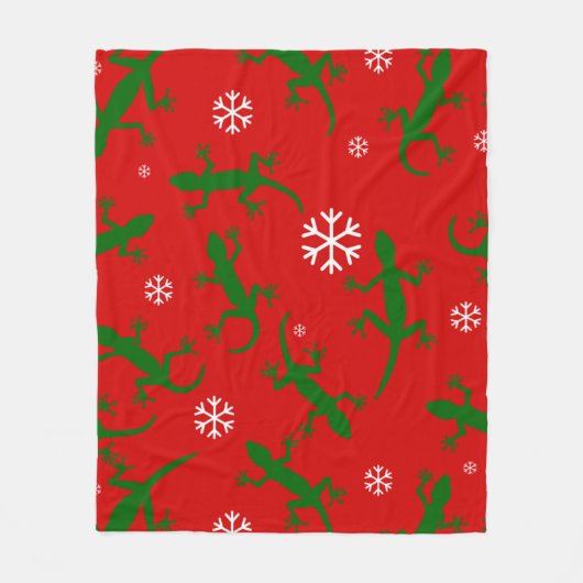 kerstsnowflakes fleece deken (Voorkant)