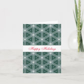 kerstsnowflakes Foto gepersonaliseerd groen Feestdagen Kaart (Voorkant)