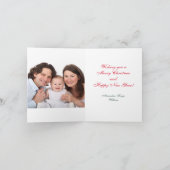 kerstsnowflakes Foto gepersonaliseerd groen Feestdagen Kaart (Binnen)