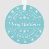 kerstsnowflakes Fotonaam blauw Ornament (achterkant)