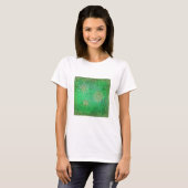 kerstsnowflakes Green & Gold Glitter T-shirt (Voorkant volledig)
