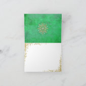 Kerstsnowflakes Groen en Goud Feestdagen Kaart (Binnen)