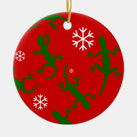 kerstsnowflakes keramisch ornament (Voorkant)