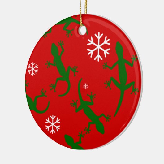 kerstsnowflakes keramisch ornament (Links)