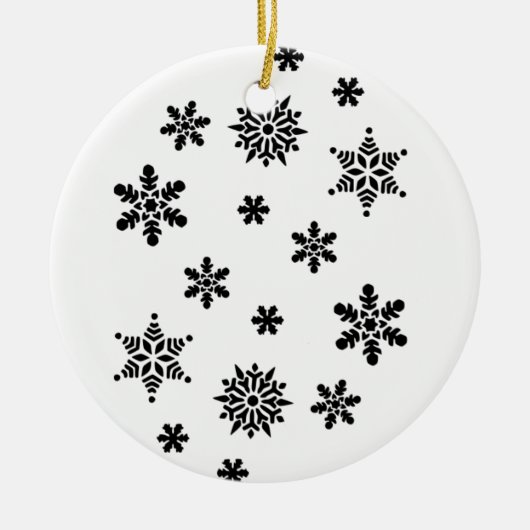 kerstsnowflakes keramisch ornament (Voorkant)