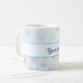 kerstsnowflakes koffiemok (Voorkant links)