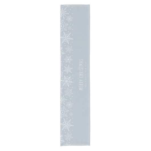 kerstsnowflakes korte tafelloper (Voorkant)