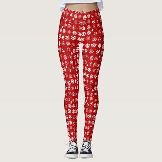 kerstsnowflakes leggings (Voorkant)