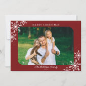 kerstsnowflakes Merry-kerstfoto Feestdagenkaart (Voorkant)