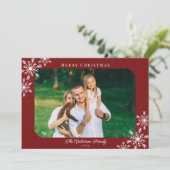 kerstsnowflakes Merry-kerstfoto Feestdagenkaart (Staand voorkant)