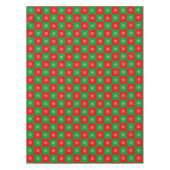 kerstsnowflakes op rode en groene tablet tafelkleed (Voorkant)