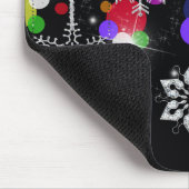 kerstsnowflakes op zwart muismat (Hoek)